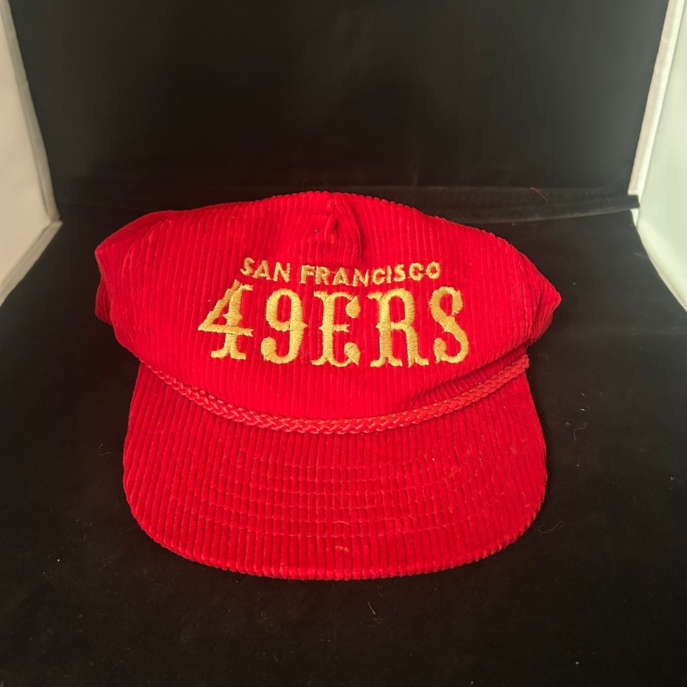 Vintage San Francisco 49ers Red Corduroy Hat - Gold Embroidery